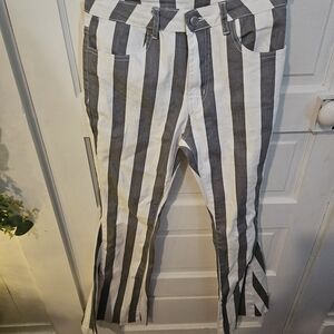 Striped Black and White Women's Pants